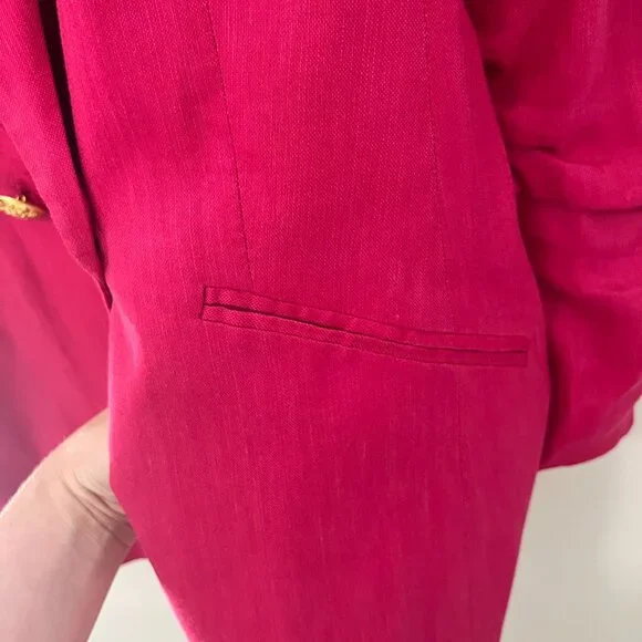 Veronica Beard Hot Pink Linen Blazer Size 14